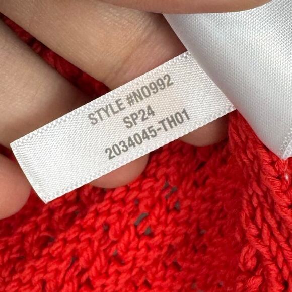 Madewell Crushed Watermelon Crochet-Knit Crewneck Sweater Tank Size Small - Picture 11 of 12